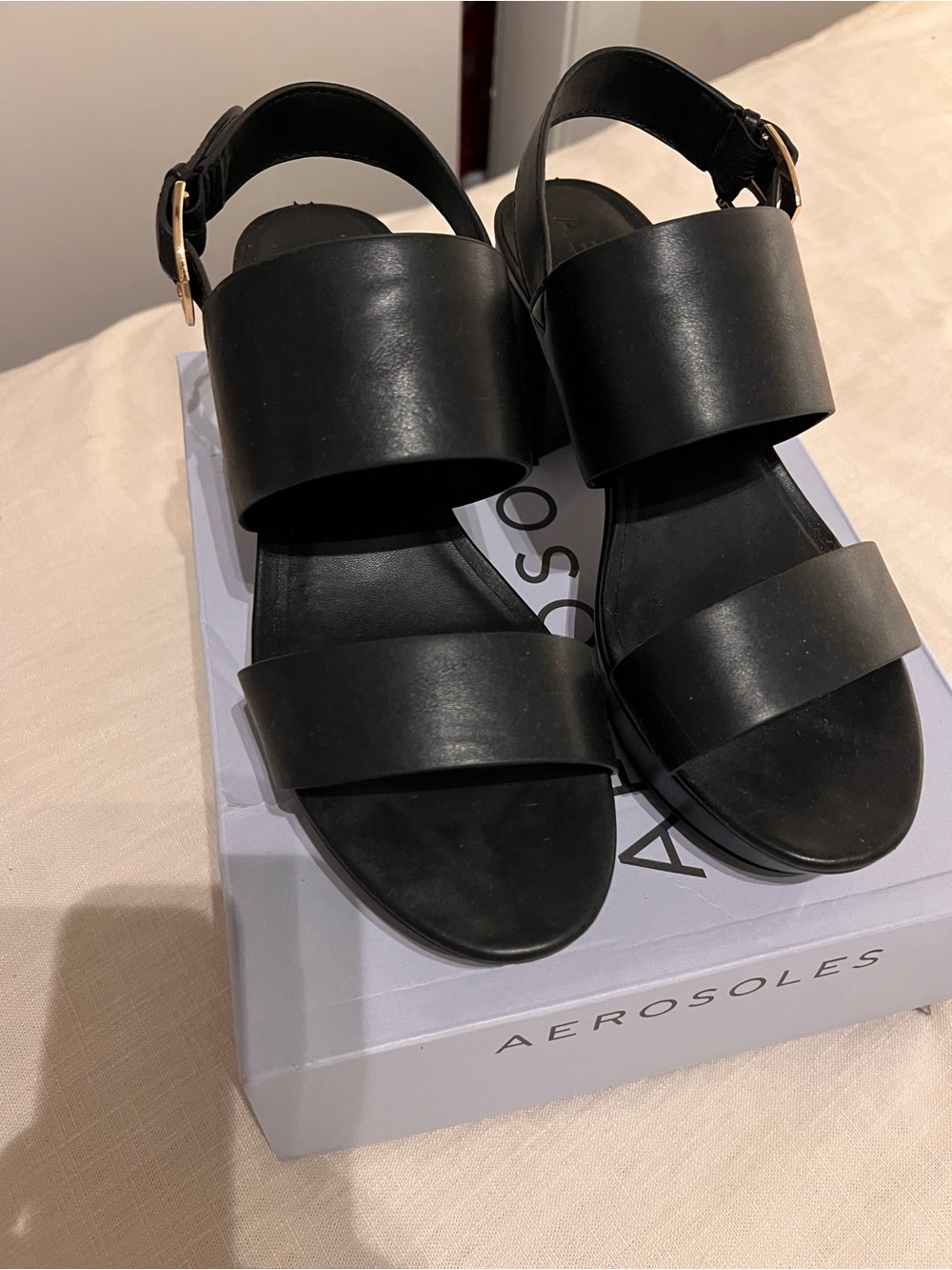 Aerosoles Black Camilia Sandal - Picture 2 of 5